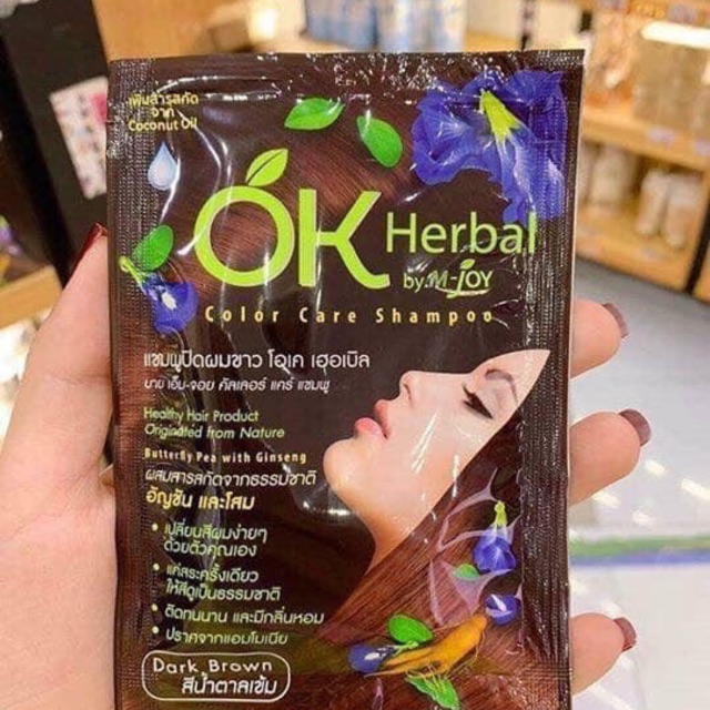 Gói gội nhuộm tóc Nhân sâm Ok Herbal - Thái lan