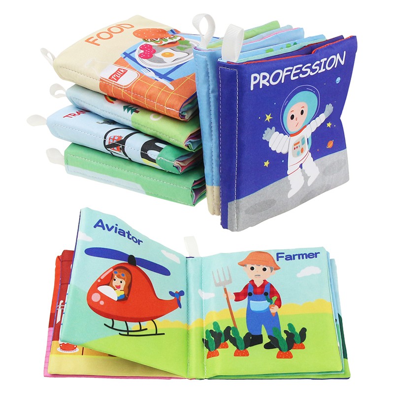 6 kiểu dành cho trẻ sơ sinh Sách vải mềm Âm thanh xộc xệch Sách giáo dục sớm cho trẻ em