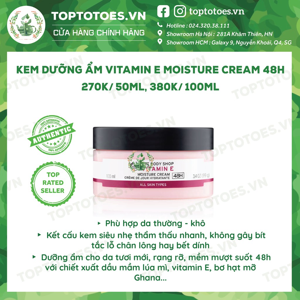 Kem dưỡng The Body Shop Vitamin E 48h dưỡng da mềm ẩm, sáng mịn | BigBuy360 - bigbuy360.vn