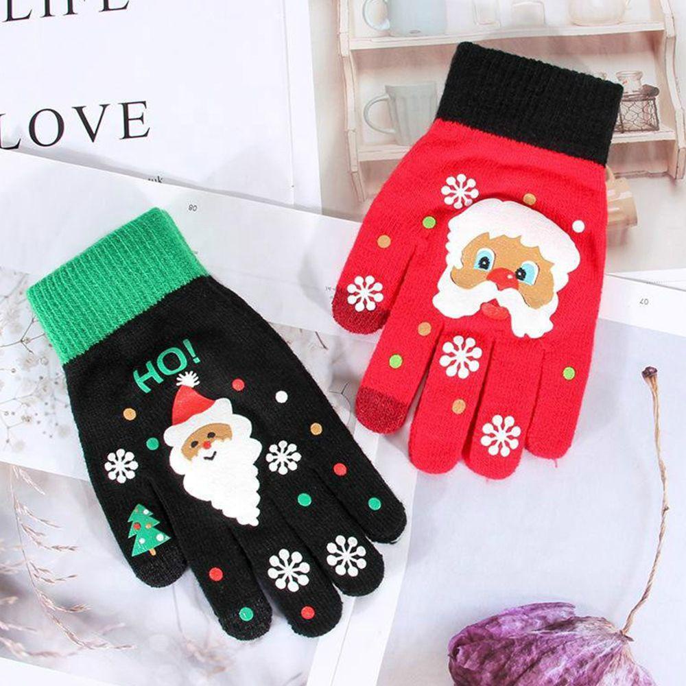 QQMALL Găng Tay Len Hở Ngón Giữ Ấm Mùa Đông Thời Trang Phong Cách Hàn Quốc Cho Nữ