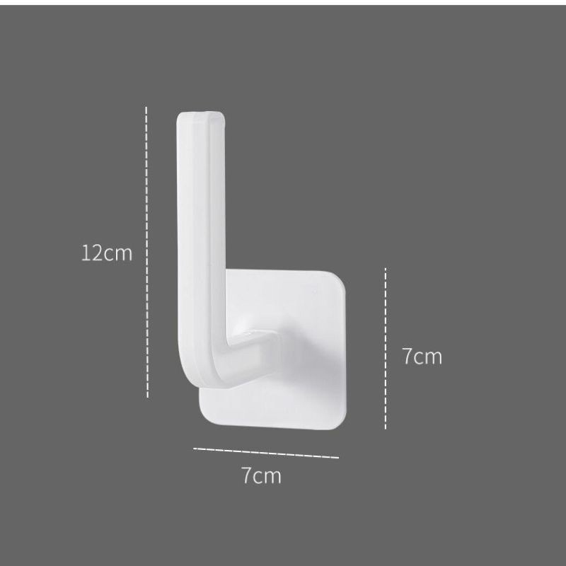 Móc Dán Tường Chữ L Đa Năng Dài 12cm Dùng Treo Cuộn Giấy, Tay Nắm Cửa, Giá Đỡ Nắp Nồi, Gác Thớt Thông Minh