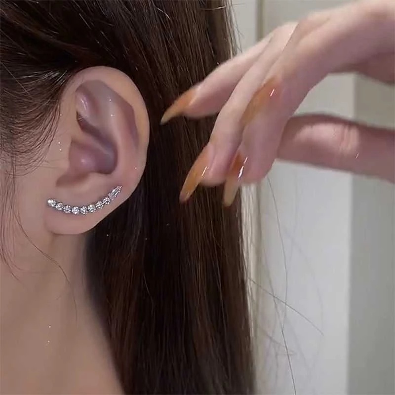 Hoa Tai Dáng Dài Đính Đá Phối Tua Rua Thời Trang Mới