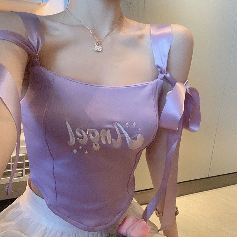 Áo Hai Dây Màu Tím Thời Trang Cho Nữ