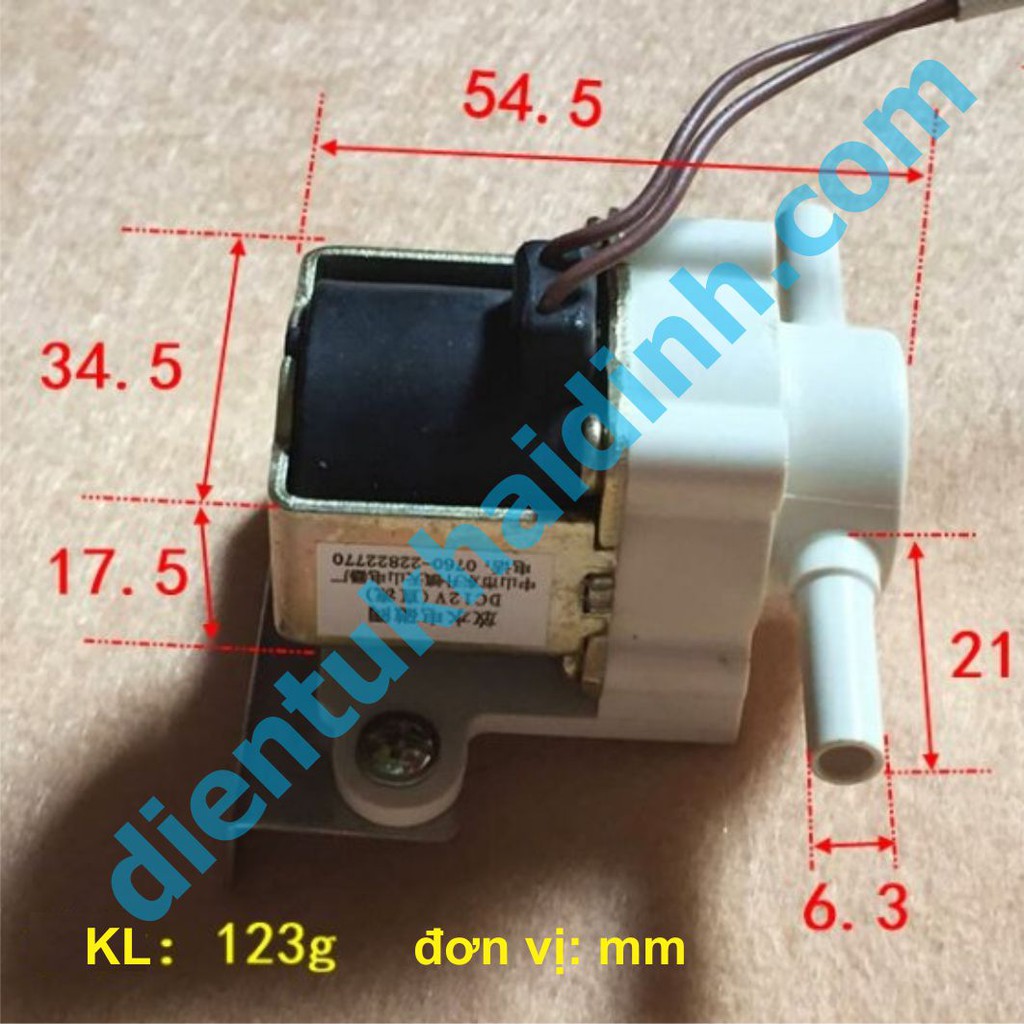 van điện DC12V 380mA 4W 1in 1out loại lớn + GIÁ ĐỠ kde3569