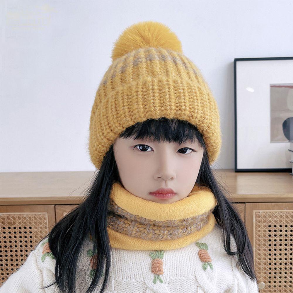 Set Mũ + Khăn Choàng Cổ Dày Dặn Giữ Ấm Cho Bé