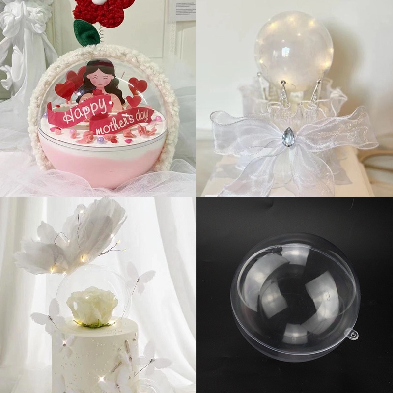 Quả Cầu Nhựa Acrylic Trong Suốt Treo Trang Trí Bánh Kem Đẹp Mắt