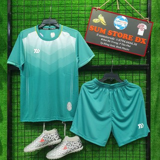 Victor Xanh Ngọc - Áo Bóng Đá Không Logo Bulbal Vải Thun Lạnh Cao Cấp