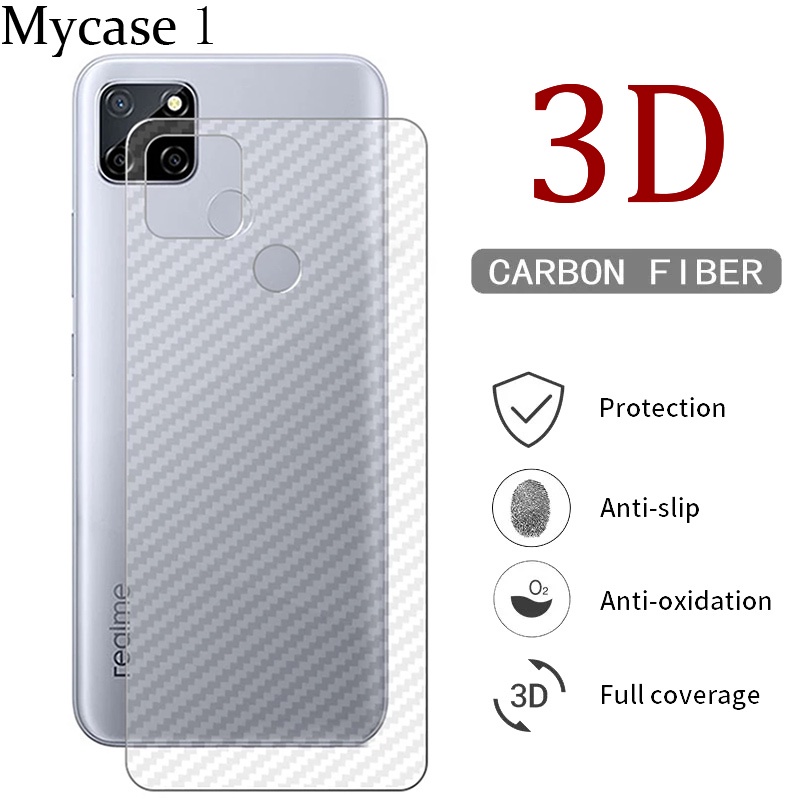 Dán Lưng Điện Thoại Cacbon Chống Vân Tay Cho Realme C35 C30 C21y C25s C25 C21 C20 C17 7i C15 C12 C11 2021 Narzo 50A Prime C3 C2 GT NEO 5G 4G 2022