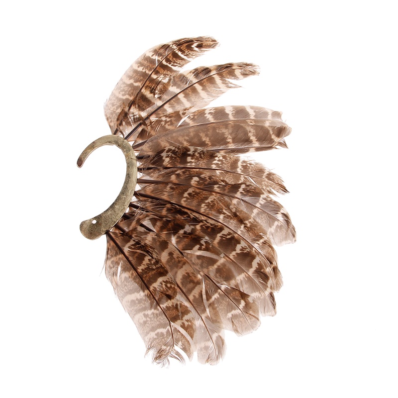 Khuyên Kẹp Vành Tai Không Xỏ Hình Lông Vũ Tự Nhiên