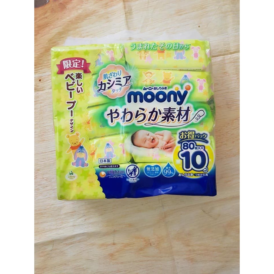 GÓI GIẤY ƯỚT MOONY 80 MIẾNG ( XANH )