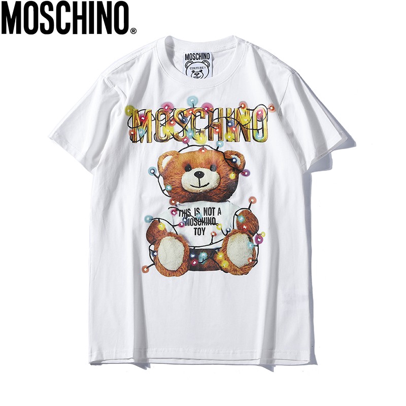 Áo thun tay ngắn in chữ moschino