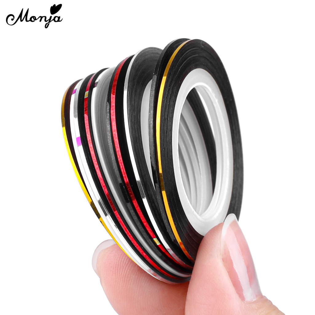 MONJA 5 Cuộn Băng Keo Dán Trang Trí Móng Tay 3D DIY