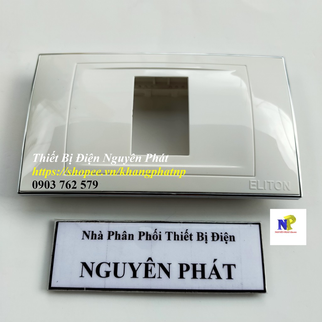 Mặt 1 Lổ X6 Viền Mạ Crom - Hàng Cao Cấp Có Kèm Ổ Cắm Công Tắc