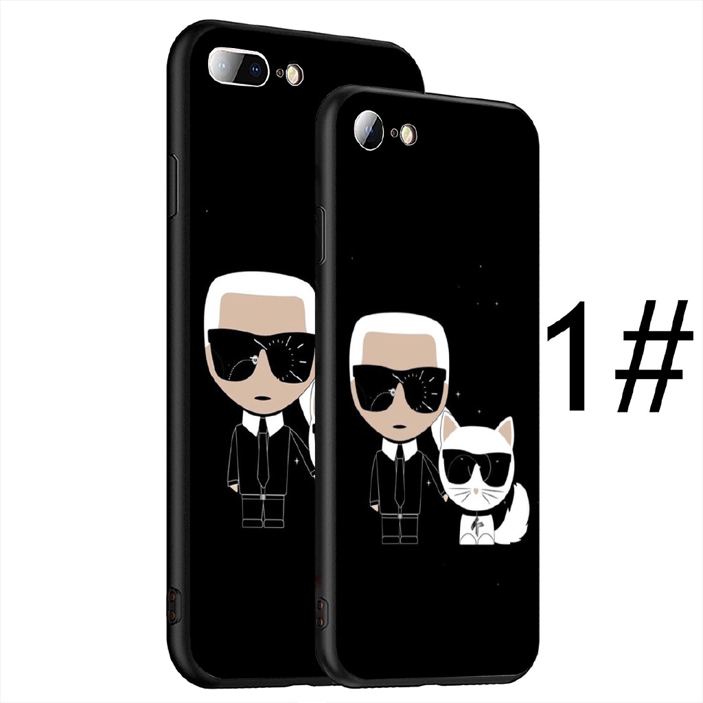 Ốp điện thoại dẻo in hình Karl Lagerfeld cho iPhone XR XS Max 6S 7 8 Plus 5S