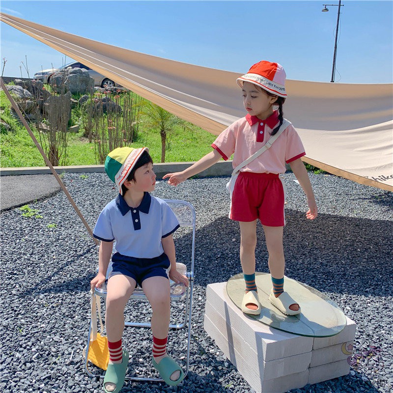 Set áo thun tay ngắn + quần đùi phong cách Hàn Quốc năng động trẻ trung dành cho bé