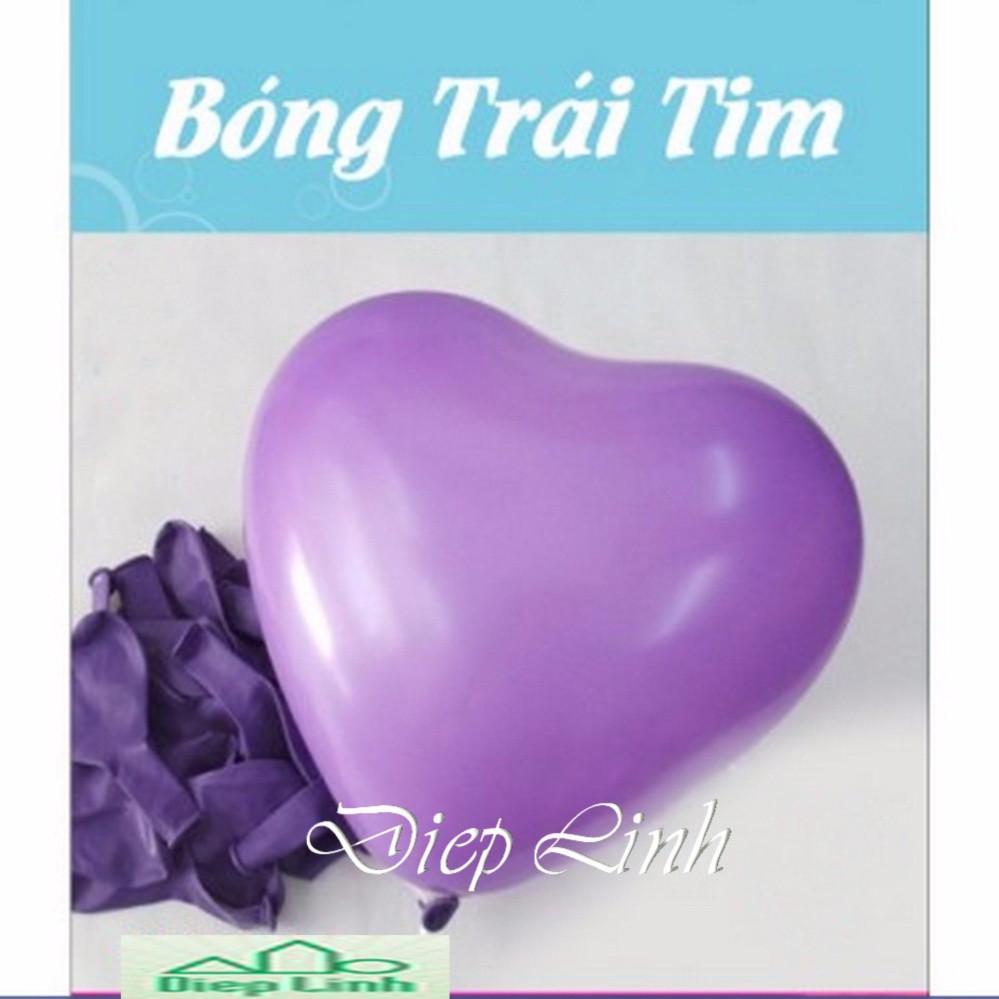 Bộ 10 bong bóng trái tim hàng Thái Lan loại 1 màu và nhiều màu loại 6 inch