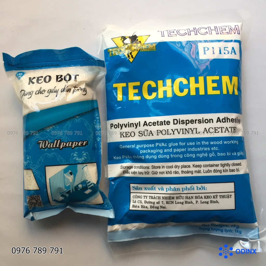 Keo Sữa Dán Giấy Dán Tường Sàn Gỗ Dán Thảm Làm Slime TECHCHEM Túi 1kg DIO