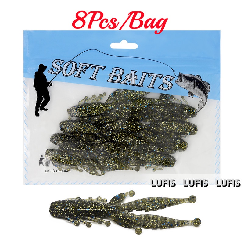 Set 8 Mồi Câu Cá Hình Giun Mềm Bằng Nhựa Kích Thước 9cm 5.7g
