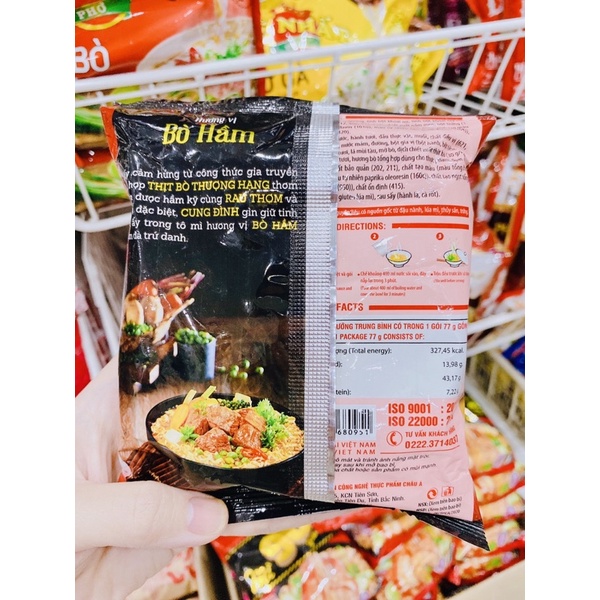 MÌ CUNG ĐÌNH VỊ TÔM CHUA CAY, BÒ HẦM, SƯỜN HẦM, THỊT HẦM NẤM80g