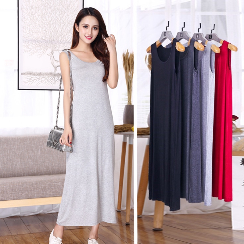 Váy 2 dây dáng suông dài rộng kiểu dáng đơn giản phong cách Hàn Quốc dành cho nữ | BigBuy360 - bigbuy360.vn