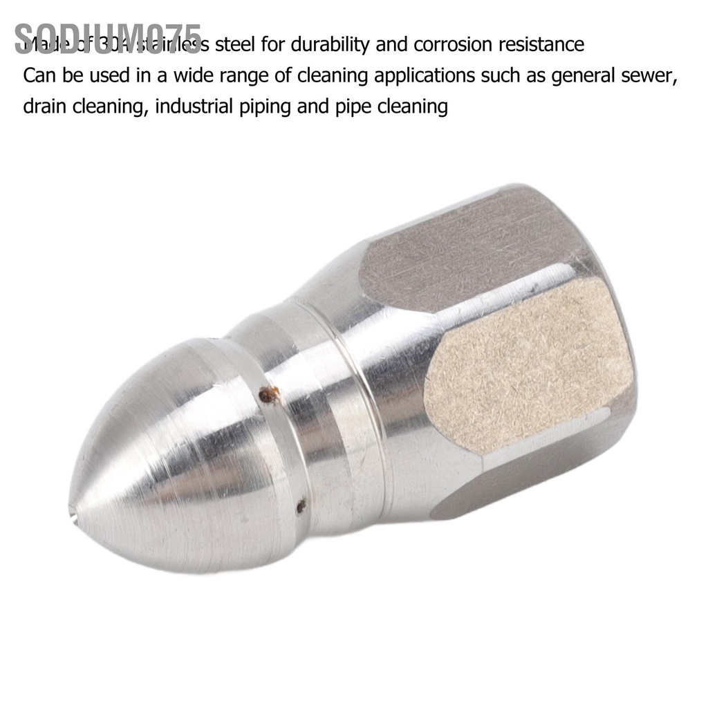 Sodium075 Máy phun rửa áp lực cao Vòi bằng thép không gỉ để làm sạch đường ống công nghiệp G1 / 4 Chủ đề nội bộ