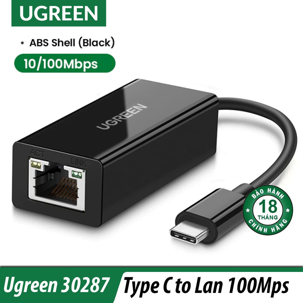 Cáp chuyển USB Type C to LAN Ugreen 30287 Cao Cấp Chính Hãng