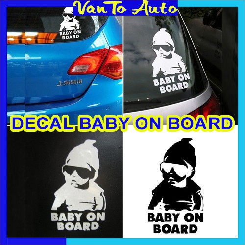 ⚡Video Thật⚡ Tem Decal BABY ON BOARD Trang Trí Ô Tô