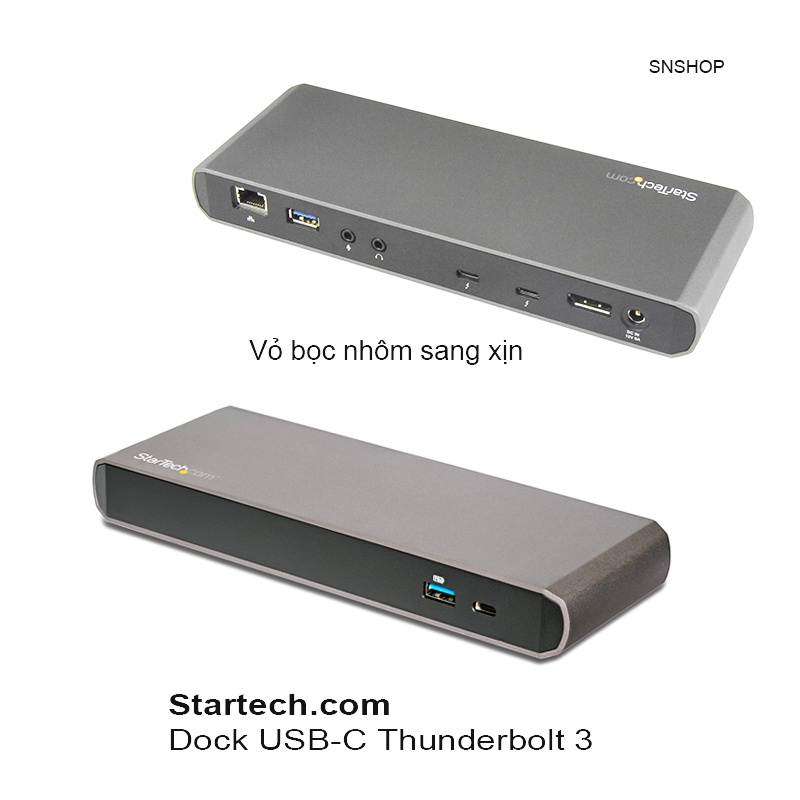 Dock Startech Thunderbolt 3 -Hub USB-C Xuất Hai Màn Hình 4K 60HZ Băng Thông 40Gbps Cho Laptop WinDow, MA.C -SNSHOP