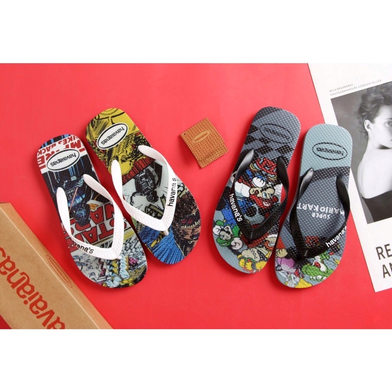 Dép kẹp xỏ ngón nam Havaianas thời trang với 3 mẫu lựa chọn Mario và Star wars,Cây dừa.