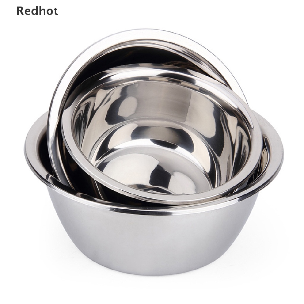 &lt; Redhot &gt; Bát Trộn Salad Bánh Mì Bằng Thép Không Gỉ Hình Tròn DIY
