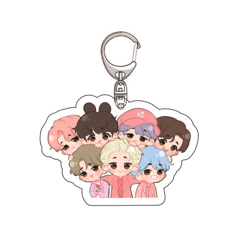 Móc khóa nhựa in hình nhân vật BT21 dễ thương