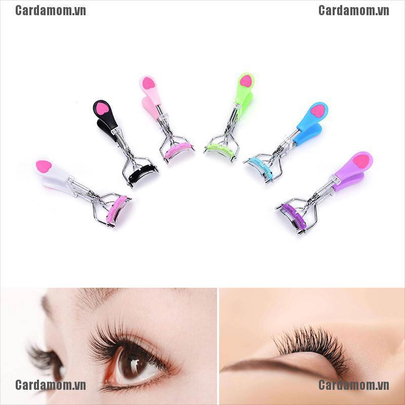 {carda} Pro Handle Eye Curling Eyelash Curler Clip Beauty Makeup Eyelash Tool With Comb{LJ}