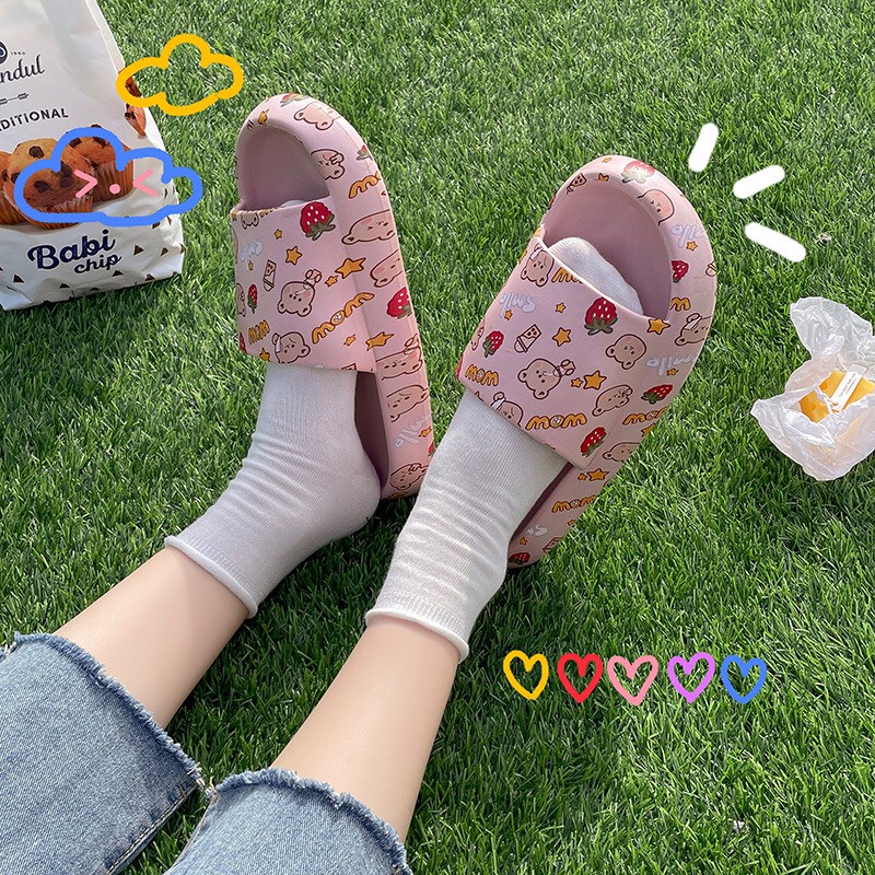 Dép bánh mỳ hoạt hình 2 màu cực xinh