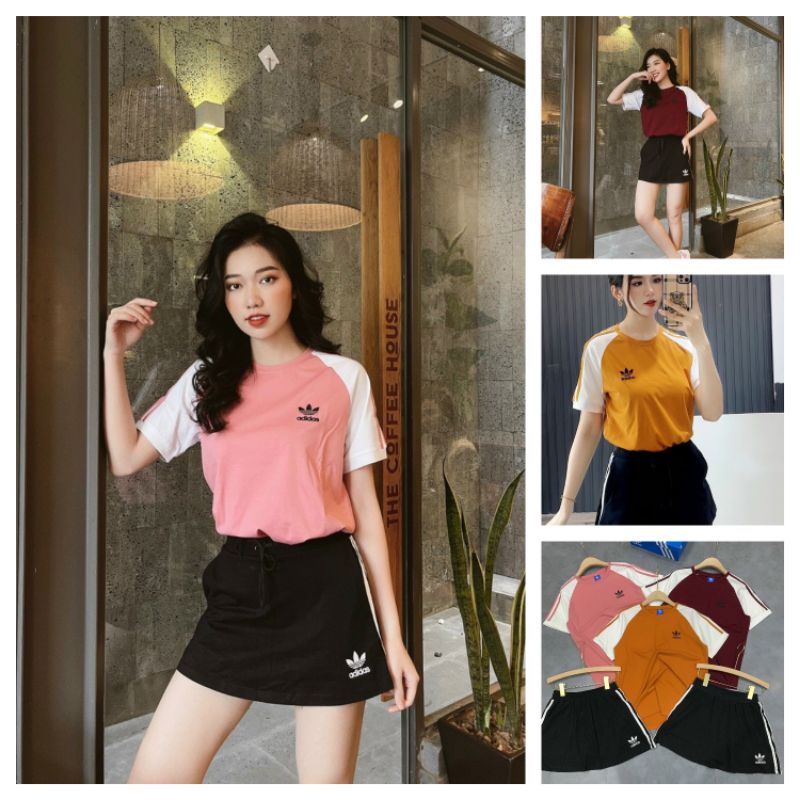 set thể thao tennis set đồ hè quần váy Adidás hàng cotton co giãn 4 chiều FULL TAG