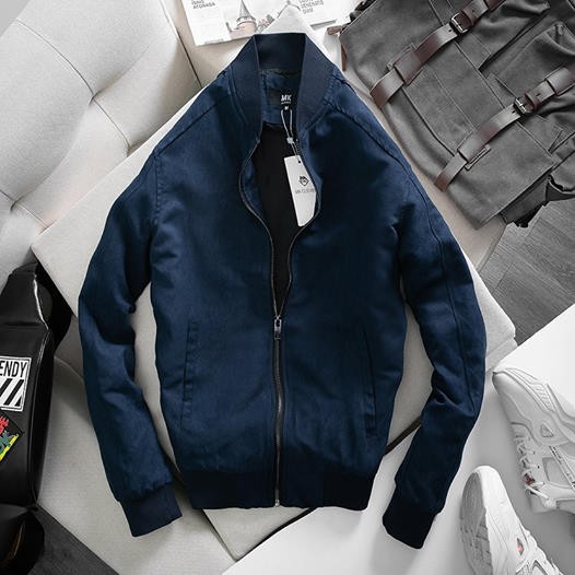 Áo Khoác Bomber Da Lộn Nam Tay Chun Mềm Mịn Mặc Thu Đông Ấm Áp | BigBuy360 - bigbuy360.vn