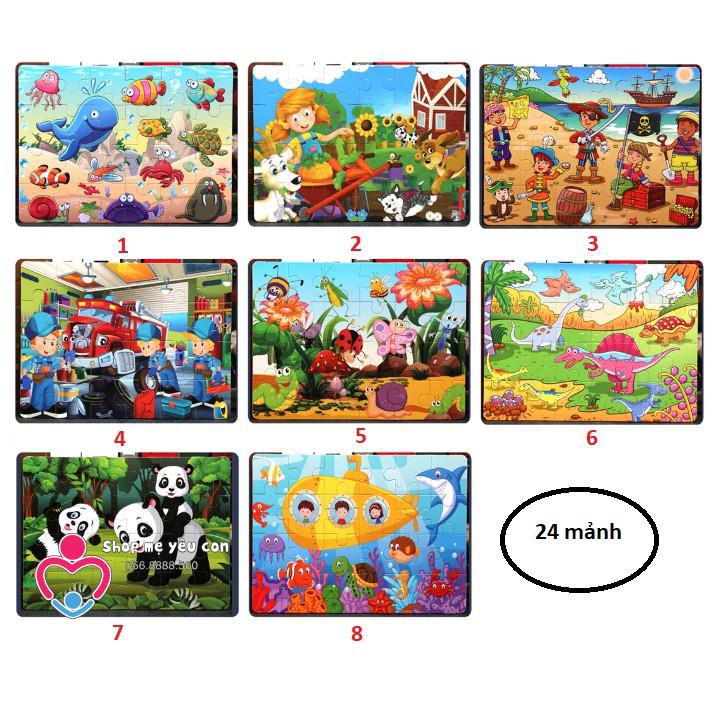 [24-40-60 mảnh] Tranh xếp hình PUZZLE gỗ loại to - GHÉP HÌNH LEVEL 4-5