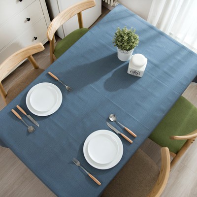 Bắc Âu Nhật Bản màu rắn bàn ăn vải hình chữ nhật chống nóng chống thấm nước chống dầu PVC bàn trà nhà hàng nhựa bảng vải