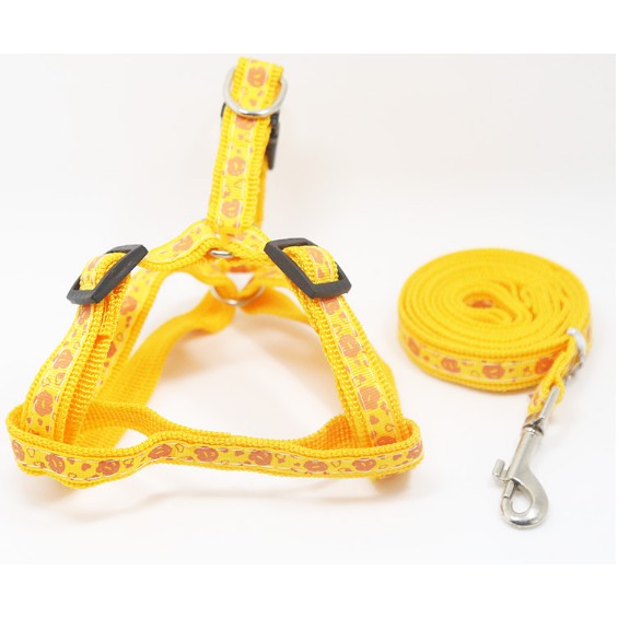 dây dắt chó mèo kèm yếm hoa văn