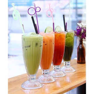 Combo 06 ly thủy tinh Sọc cao cấp đựng sinh tố