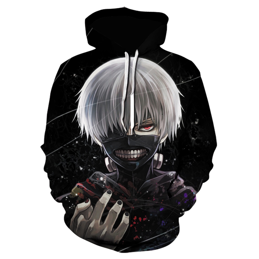 Áo Hoodie Họa Tiết Tokyo Ghoul Kaneki Ken 3d Vui Nhộn Thời Trang Mùa Đông 2021