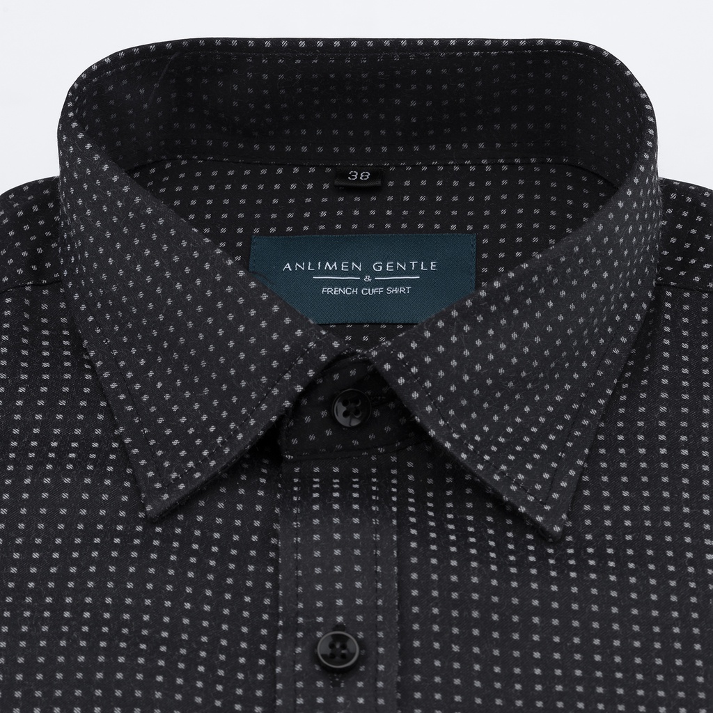 Áo sơ mi cufflinks đen chấm bi Anlimen & Gentle - AGS03