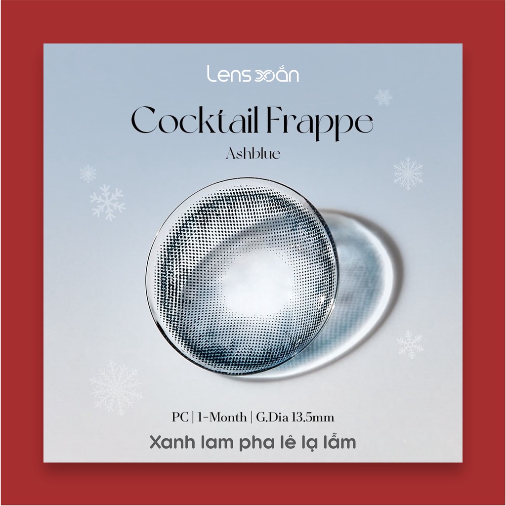 KÍNH ÁP TRÒNG COCKTAIL FRAPPE ASH BLUE CỦA LENS ME: Lens xanh lam hiệu ứng pha lê trong trẻo | Lens Xoắn