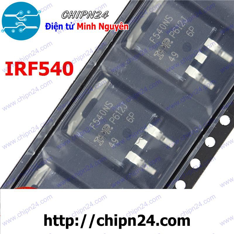 [1 CON] Mosfet Dán IRF540 (Hàng Tốt) TO-263 33A 100V Kênh N (SMD Dán) (IRF540NS F540NS 540)