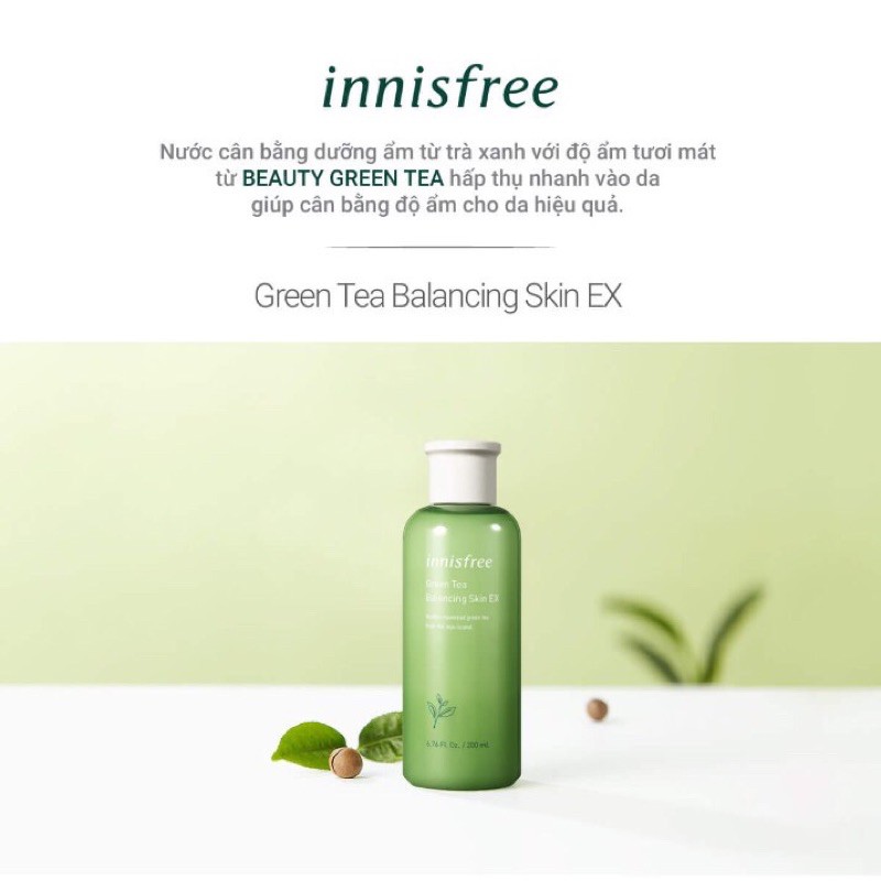 [Liên hệ trước khi đặt] Nước cân bằng dưỡng ẩm trà xanh innisfree Green Tea Balancing Skin EX 200ml