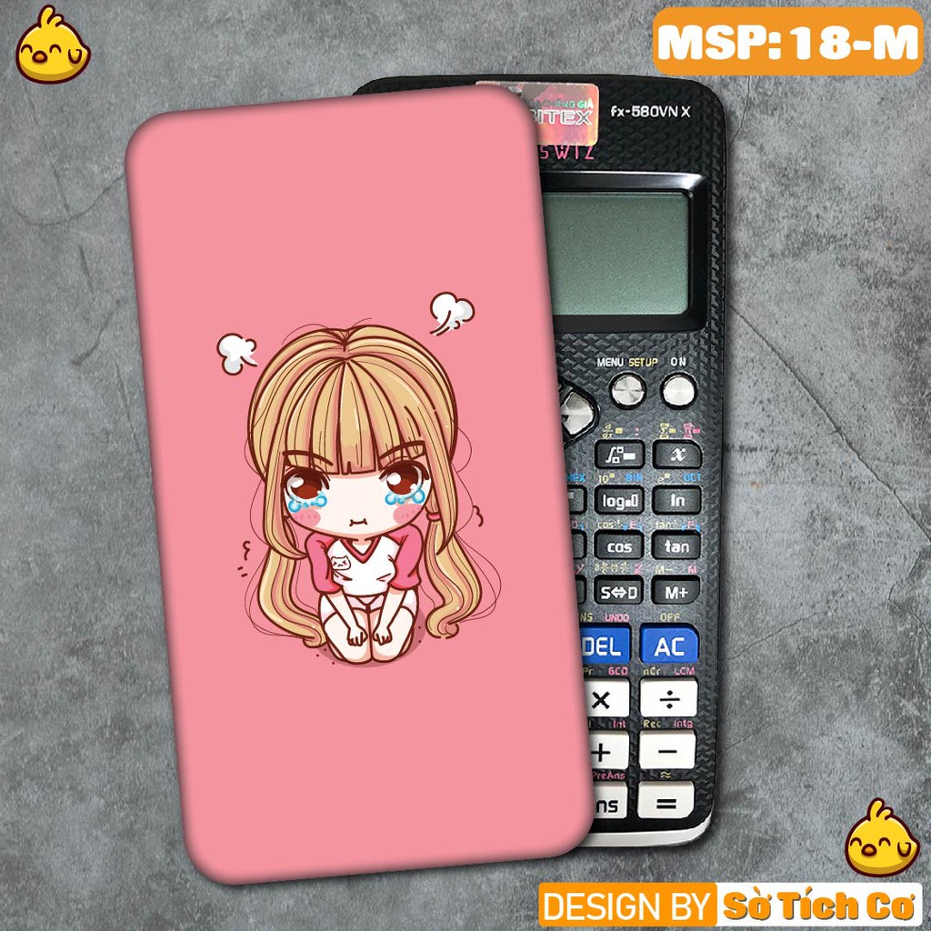 Miếng decal dán máy tính casio vinacal FX500 FX570 FX580 - 570ES 570EX 680EX hình Girl Chibi MSP: MT18