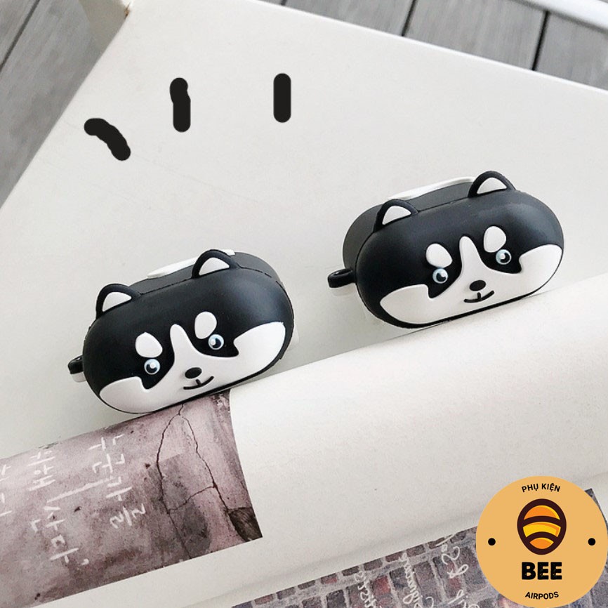 Case Airpods Vỏ Airpod 1 2 Pro Chó Husky Nằm Siêu Cute Chất Liệu Bằng Silicon Thế Hệ Mới - BEE SHOP