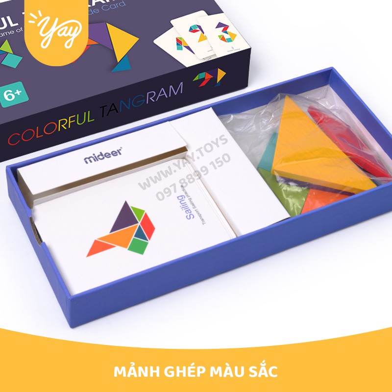 [5 MẪU ] Trò Chơi Colorful Tangram - MIDEER &amp; TOI