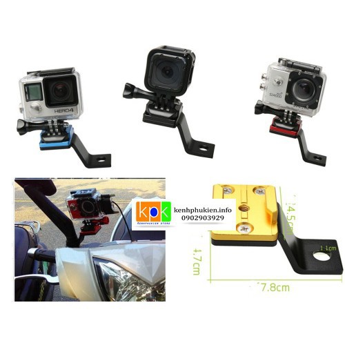 Gá đỡ gopro gắn trên xe máy