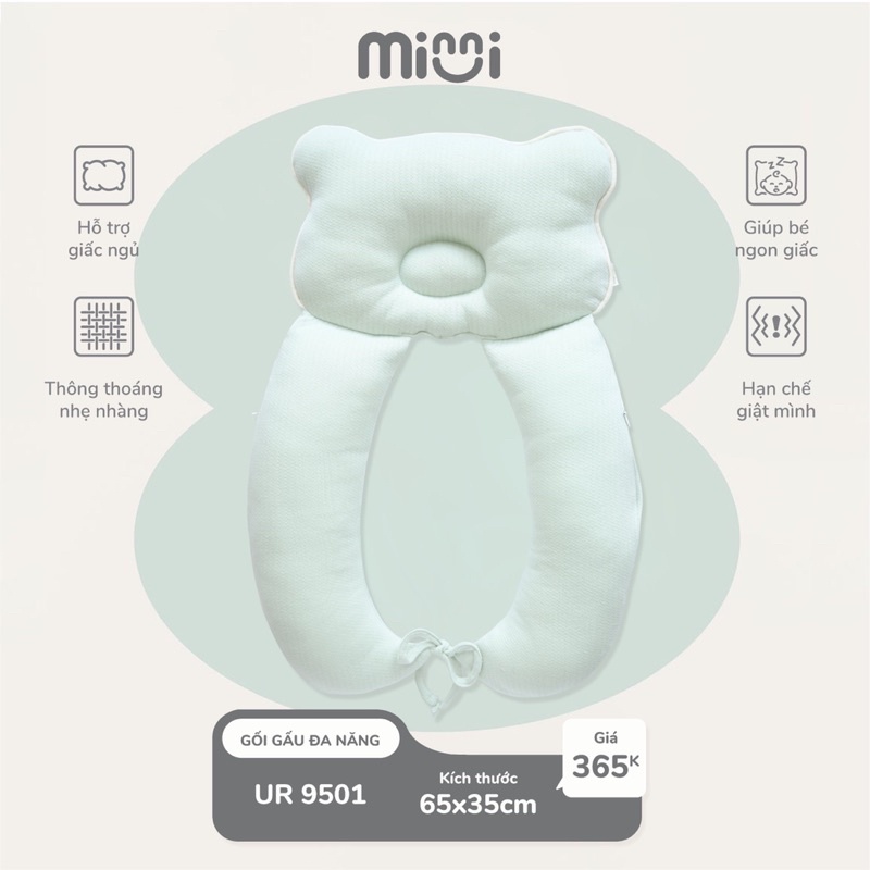 Gối Chữ U Đa Năng Định Hình Đầu Và Chống Giật Mình Minni hãng Ualarogo