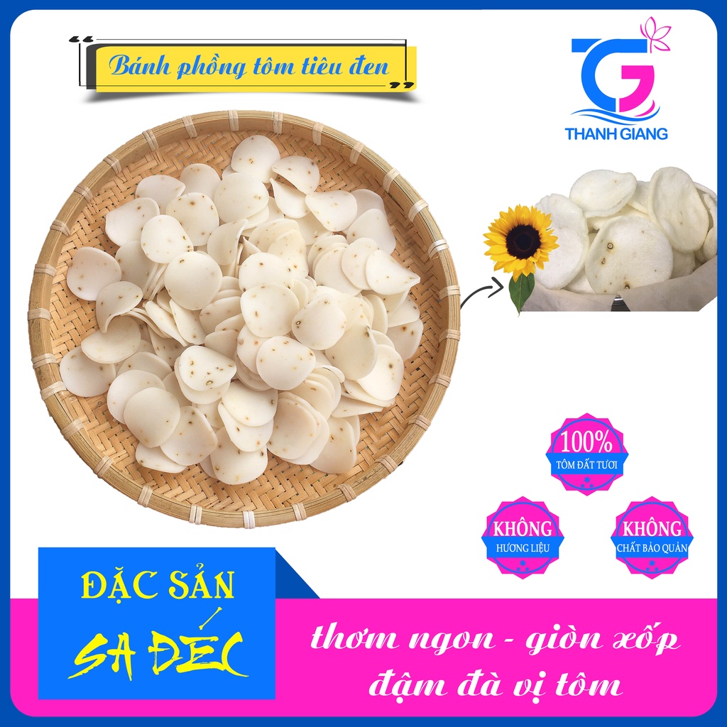 Bánh phồng tôm Thanh Giang vị tiêu đen thơm nồng - Đặc sản Sa Đéc